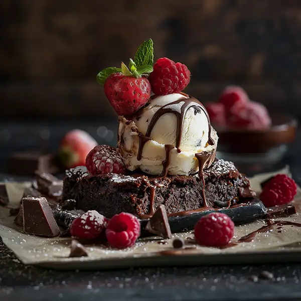 Photo of Ice-cream and brownie