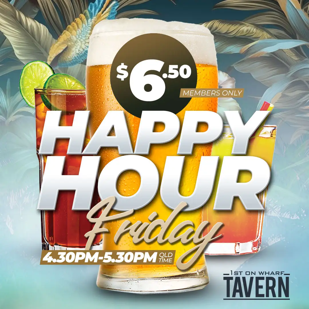 Happy Hour text and artwork