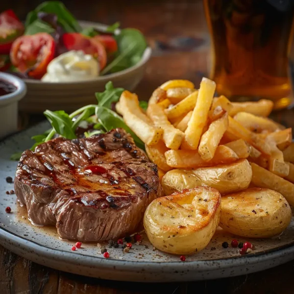 photo of steak and chips